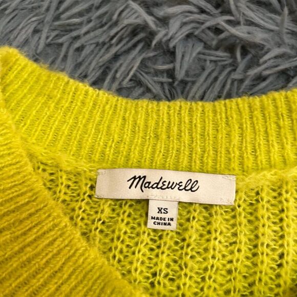 Madewell Yellow Green Alpaca Sweater Size XS - Picture 2 of 5